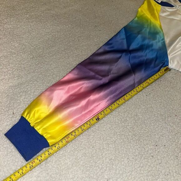 Disneyland Unisex Rainbow Ombre Graphic Bomber Jacket Large NWT - Picture 12 of 12